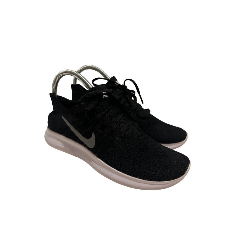 Nike free RN Flyknit GS Running Shoes black size 5.5Y Women's 7 881973-003